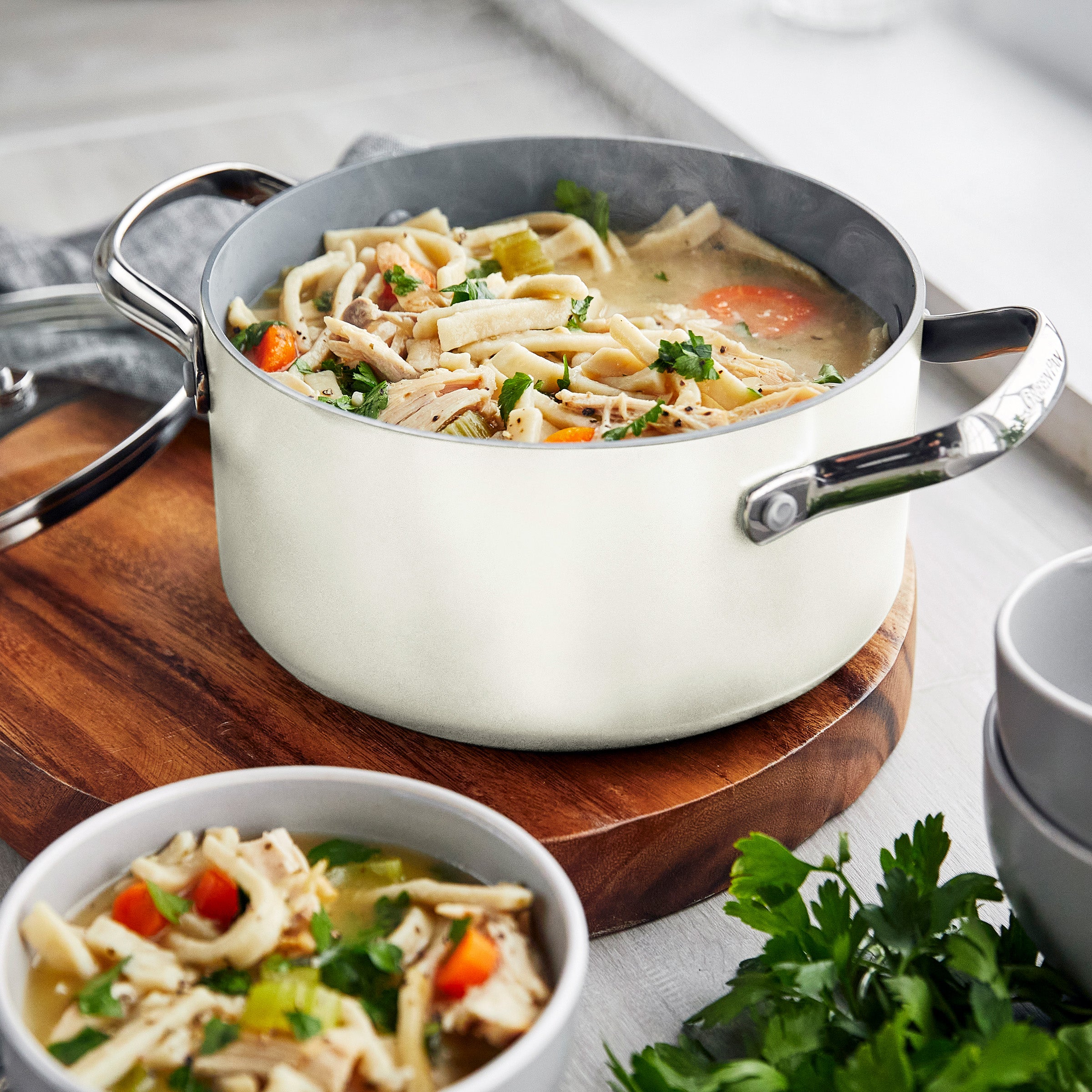 Valencia Pro Ceramic Nonstick 11-Piece Cookware Set | Cream - Image 5