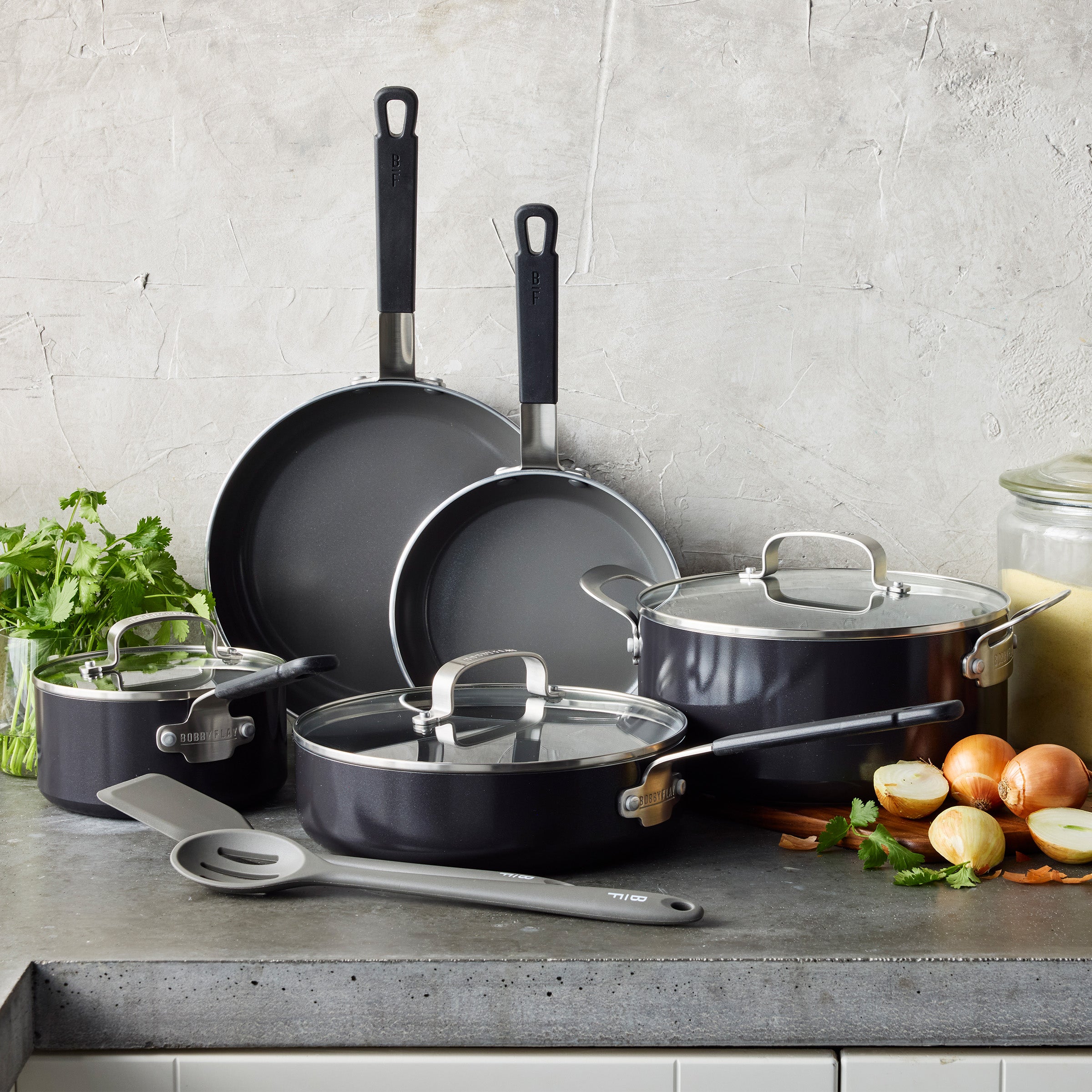 Bobby Flay by GreenPan Professional Ceramic Nonstick 10-Piece Cookware Set | Black - Image 3