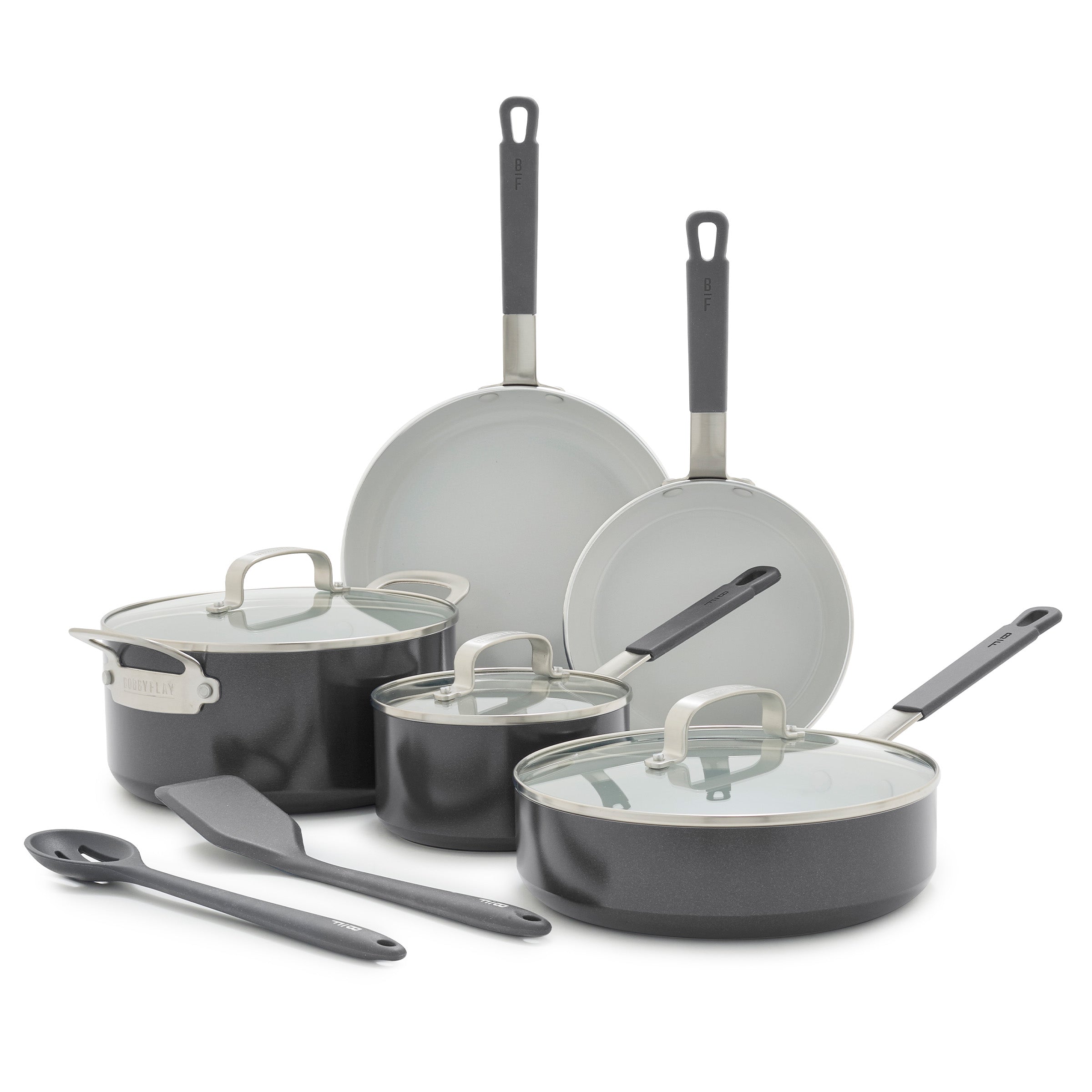 Bobby Flay by GreenPan Professional Ceramic Nonstick 10-Piece Cookware Set | Graphite