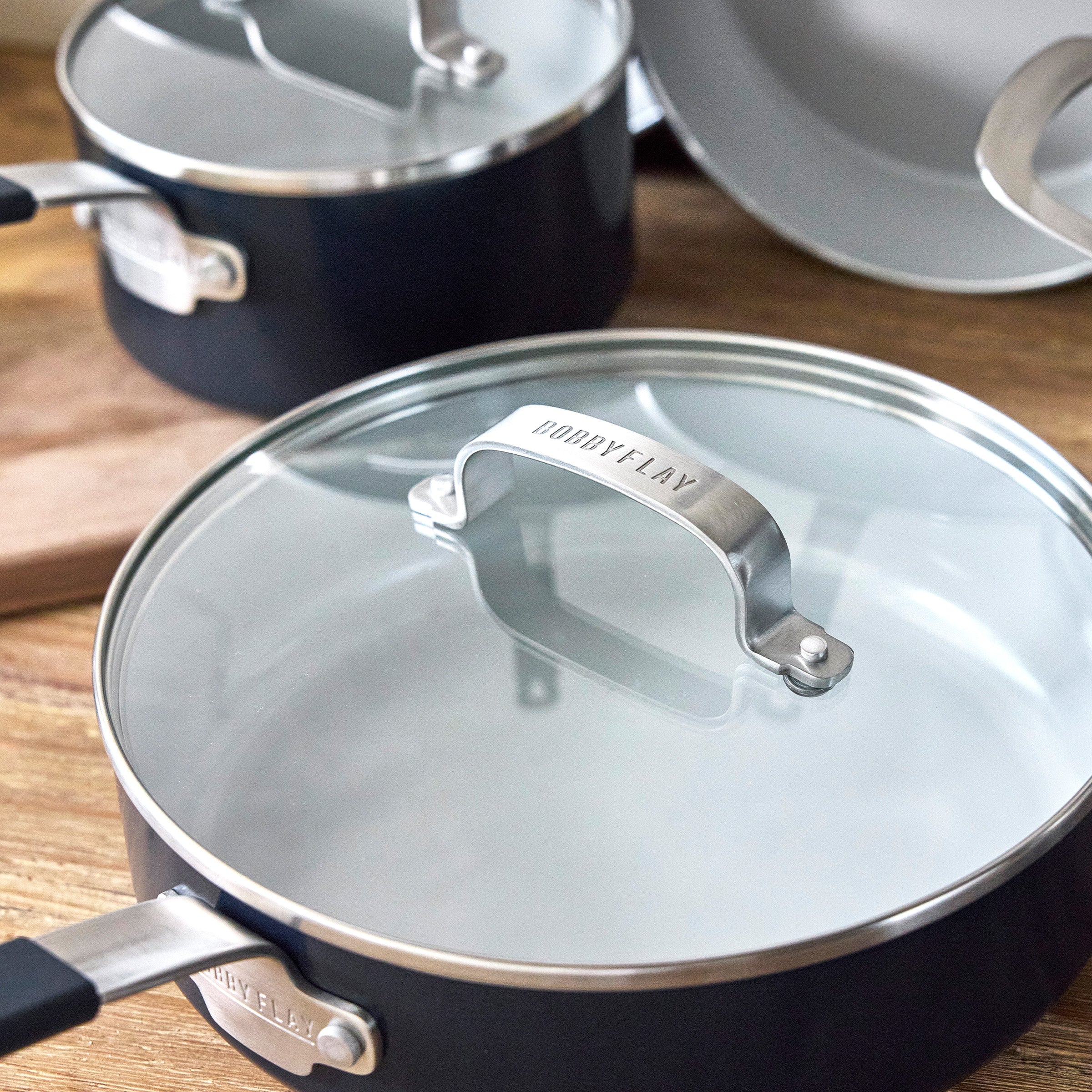Bobby Flay by GreenPan Professional Ceramic Nonstick 10-Piece Cookware Set | Oxford Blue - Image 7
