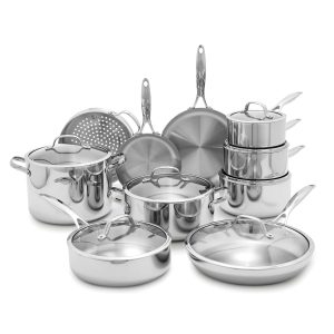 Valencia Pro Stainless Steel Uncoated 17-Piece Cookware Set