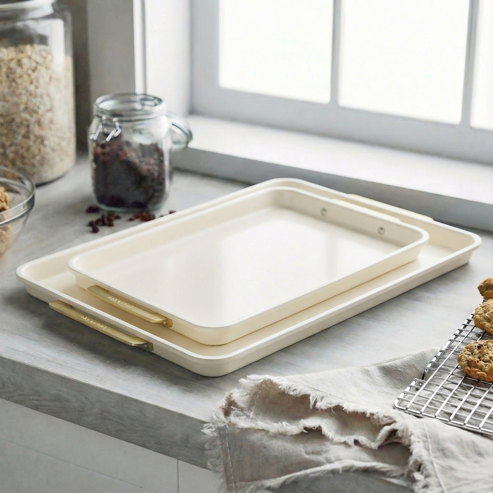 Reserve Bakeware 2-Piece Sheet Pan Set | Cream - Image 2