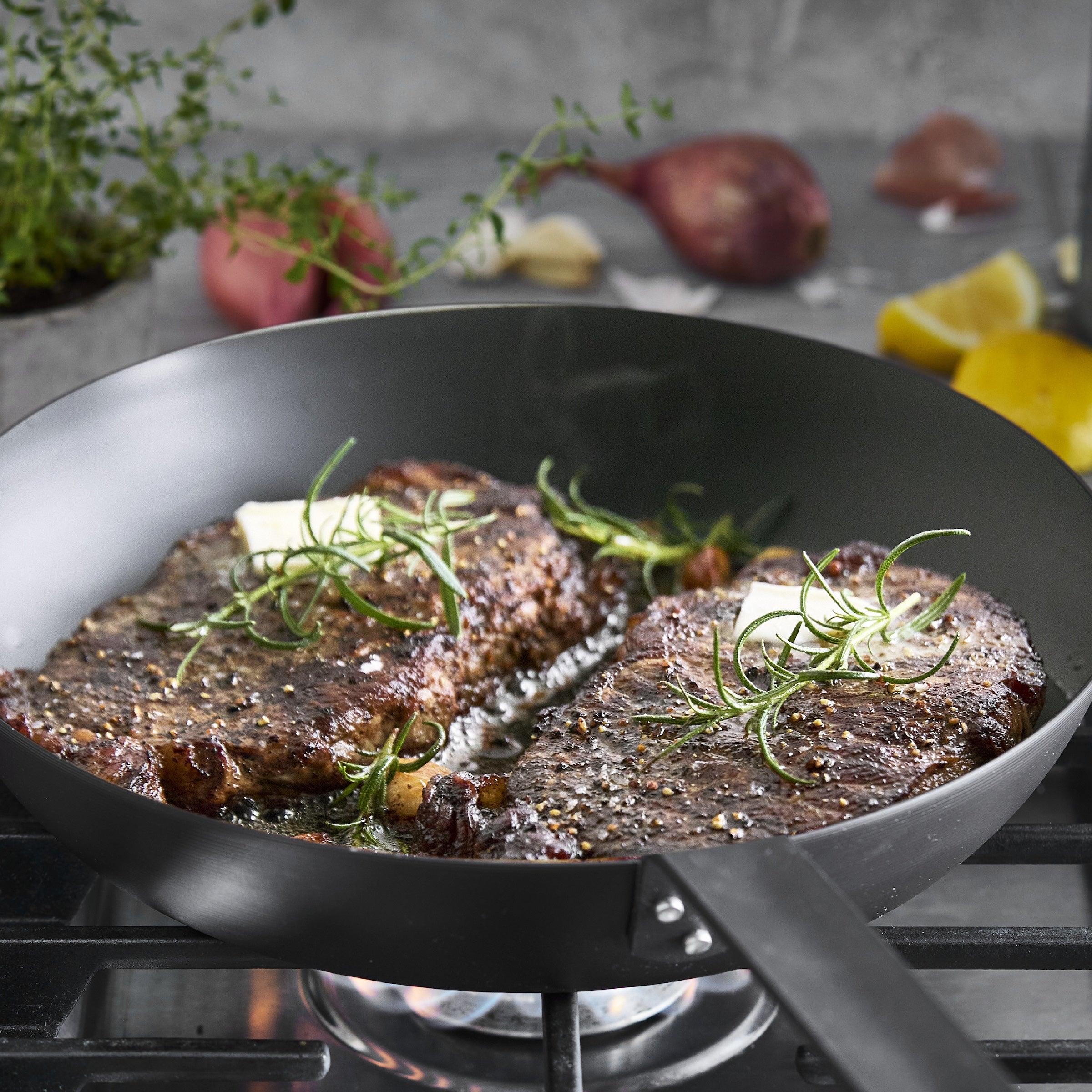Bobby Flay by GreenPan 8. 10 and 12 Carbon Steel Frypan Set - Image 9
