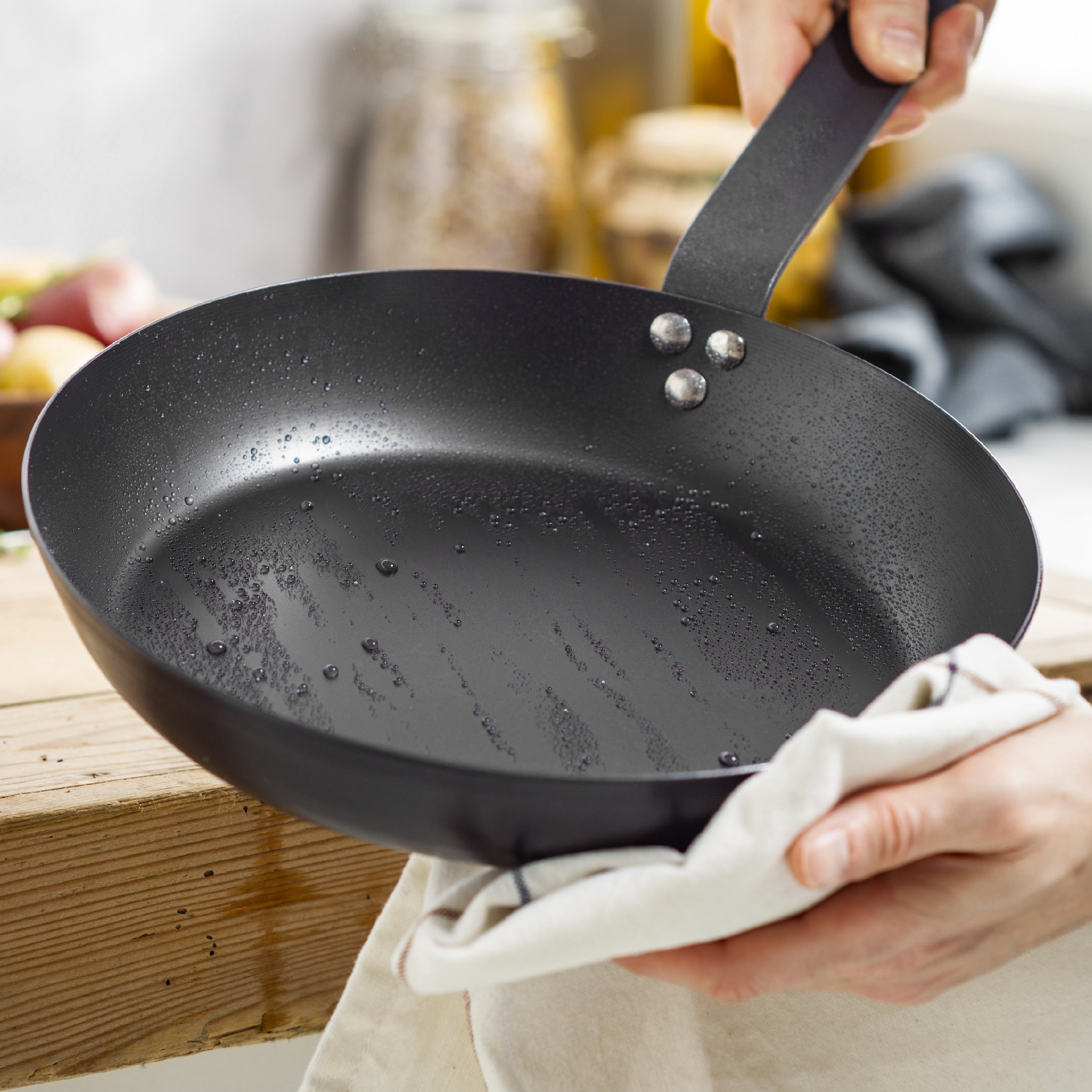 Bobby Flay by GreenPan 8. 10 and 12 Carbon Steel Frypan Set - Image 13