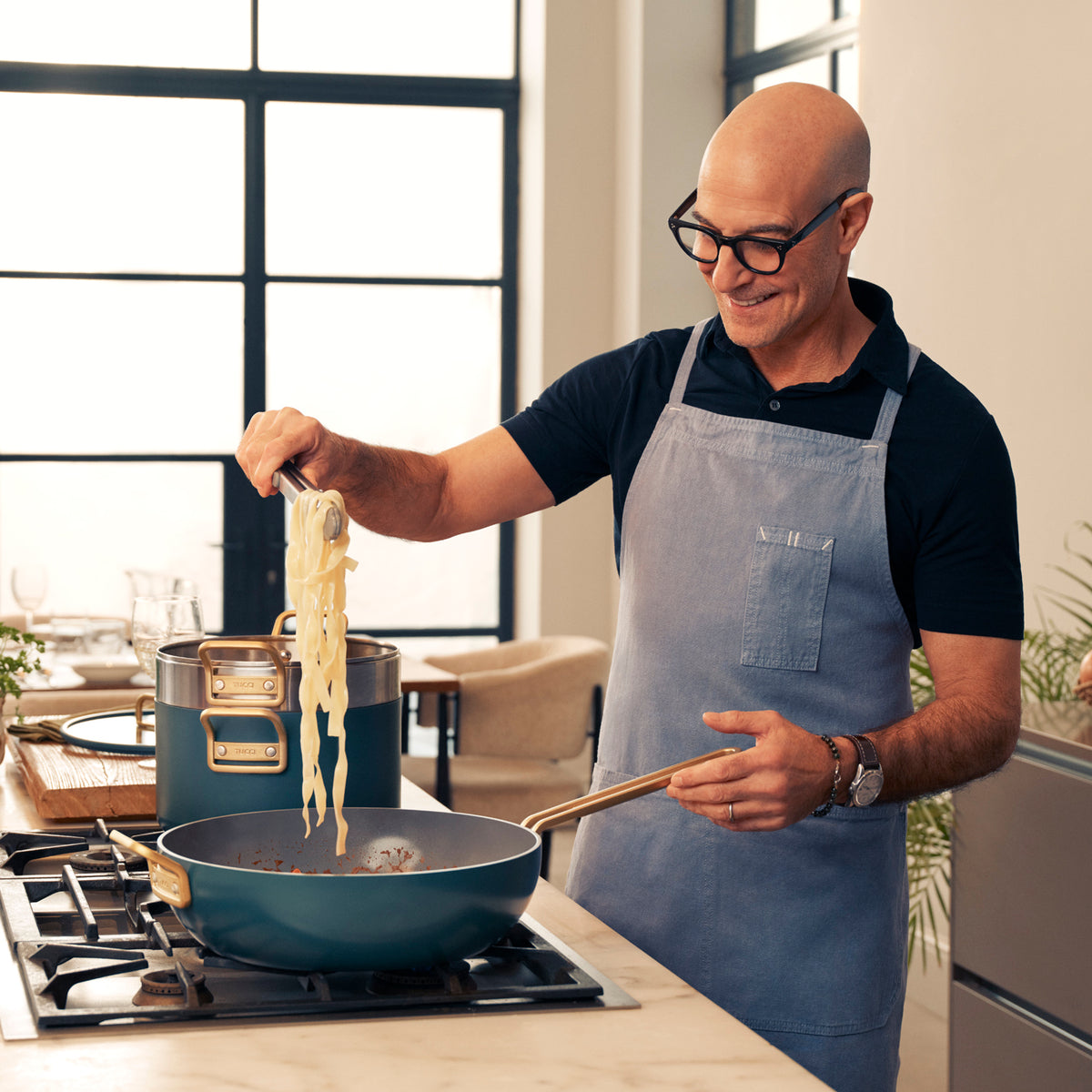 Stanley Tucci™ Ceramic Nonstick 4-Piece Saucepan Set | Venetian Teal - Image 3